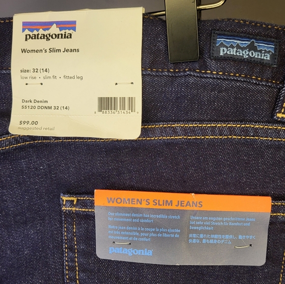 NWT Patagonia Slim Fit Denim Jeans size 32 in Dark Denim Blue - Picture 3 of 10